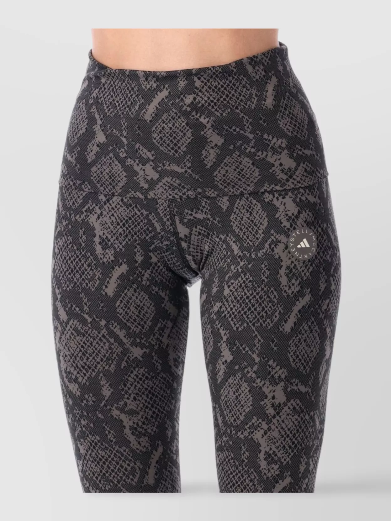 Adidas By Stella Mccartney High Waist Stretch Leggings With Snakeskin Design
