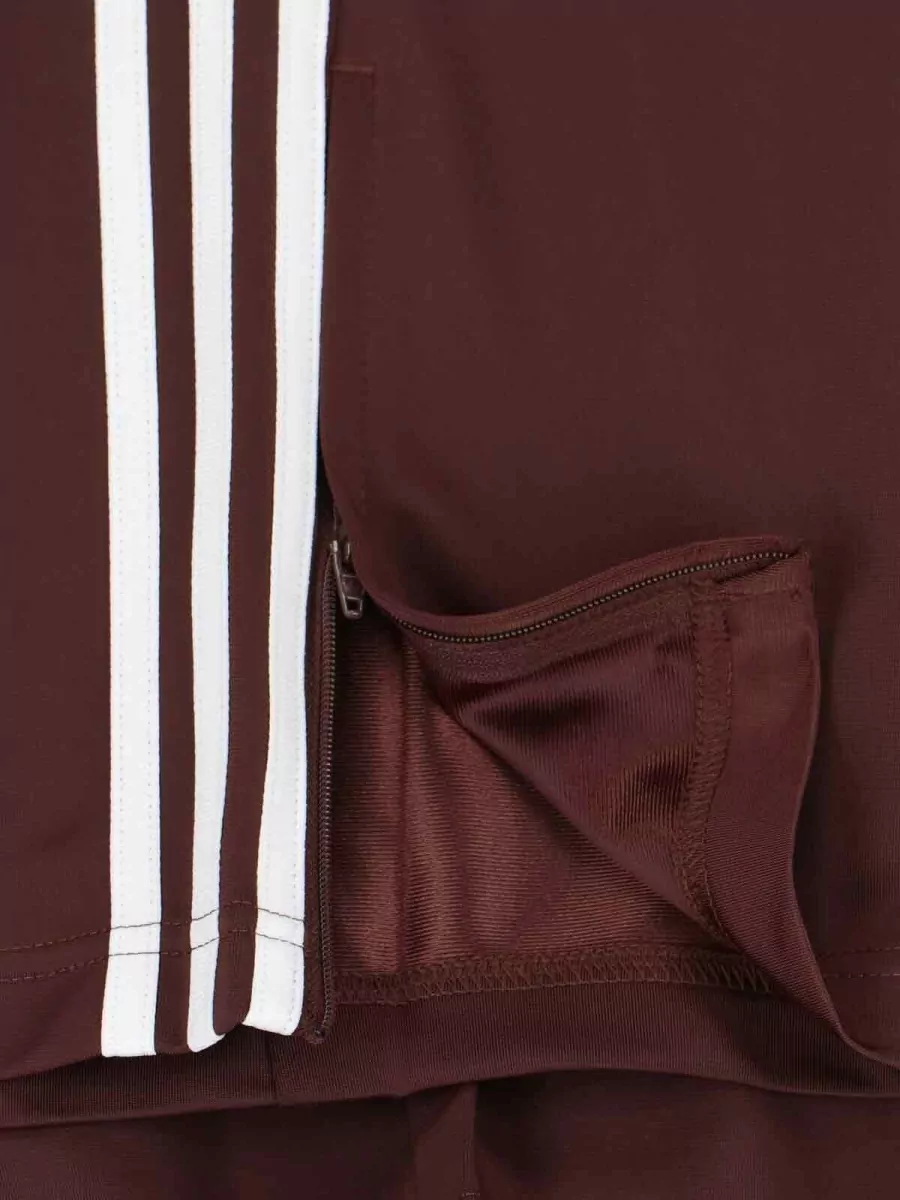 Adidas Trousers Elastic Waistband Side Stripes Zippered Pocket