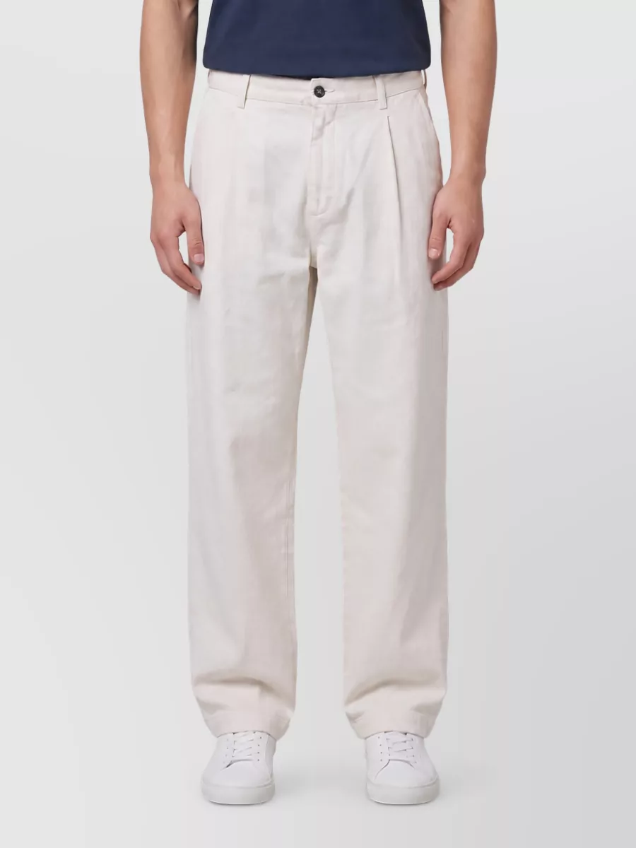 Barena Cotton pleated cropped carrot trousers