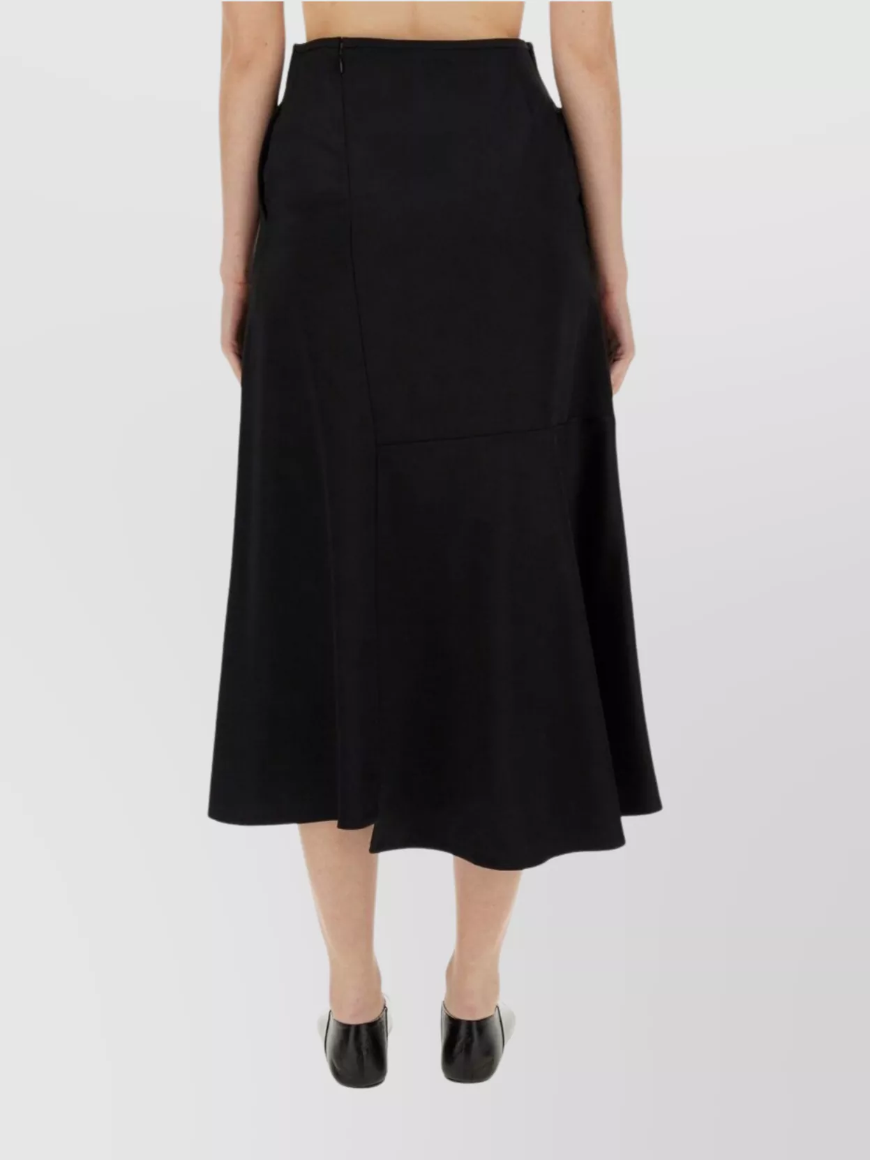 Shop Jil Sander Flared Midi Skirt High Waist
