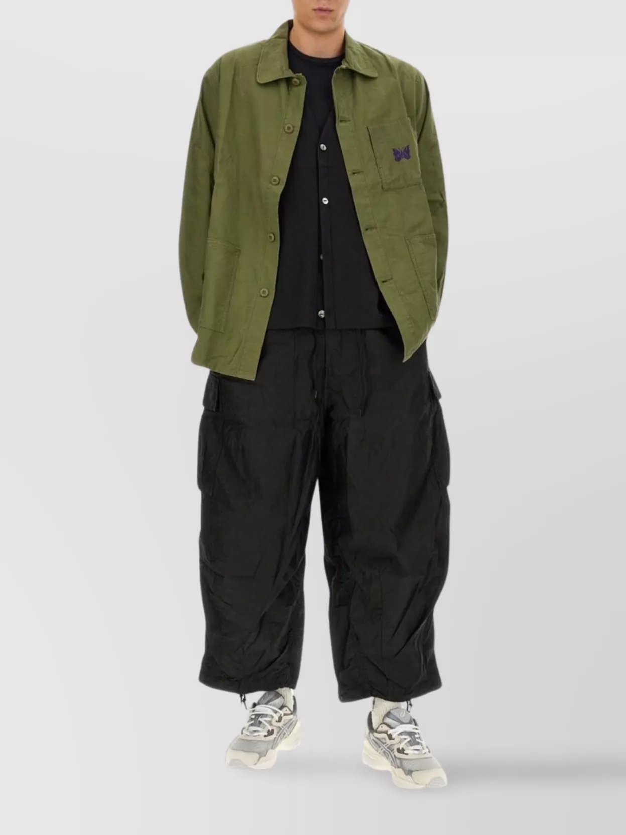 NEEDLES LOGO EMBROIDERED SHIRT FEATURING POCKETS