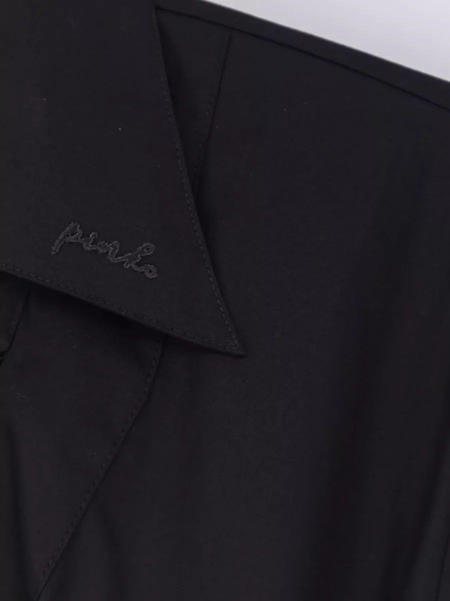 Pinko Cotton Stretch Dress Belted Waist Knot