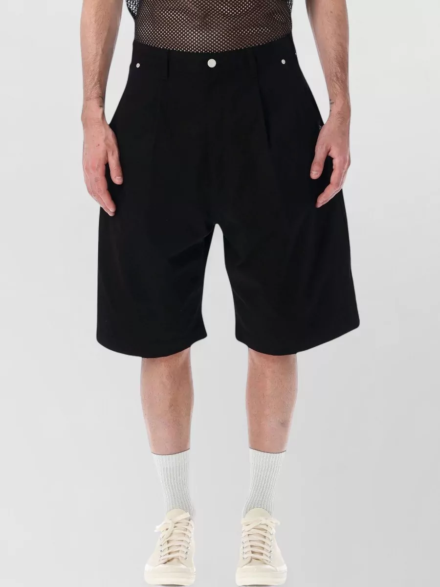 Comme Des Garçons Homme Cotton Pleated Bermuda Shorts