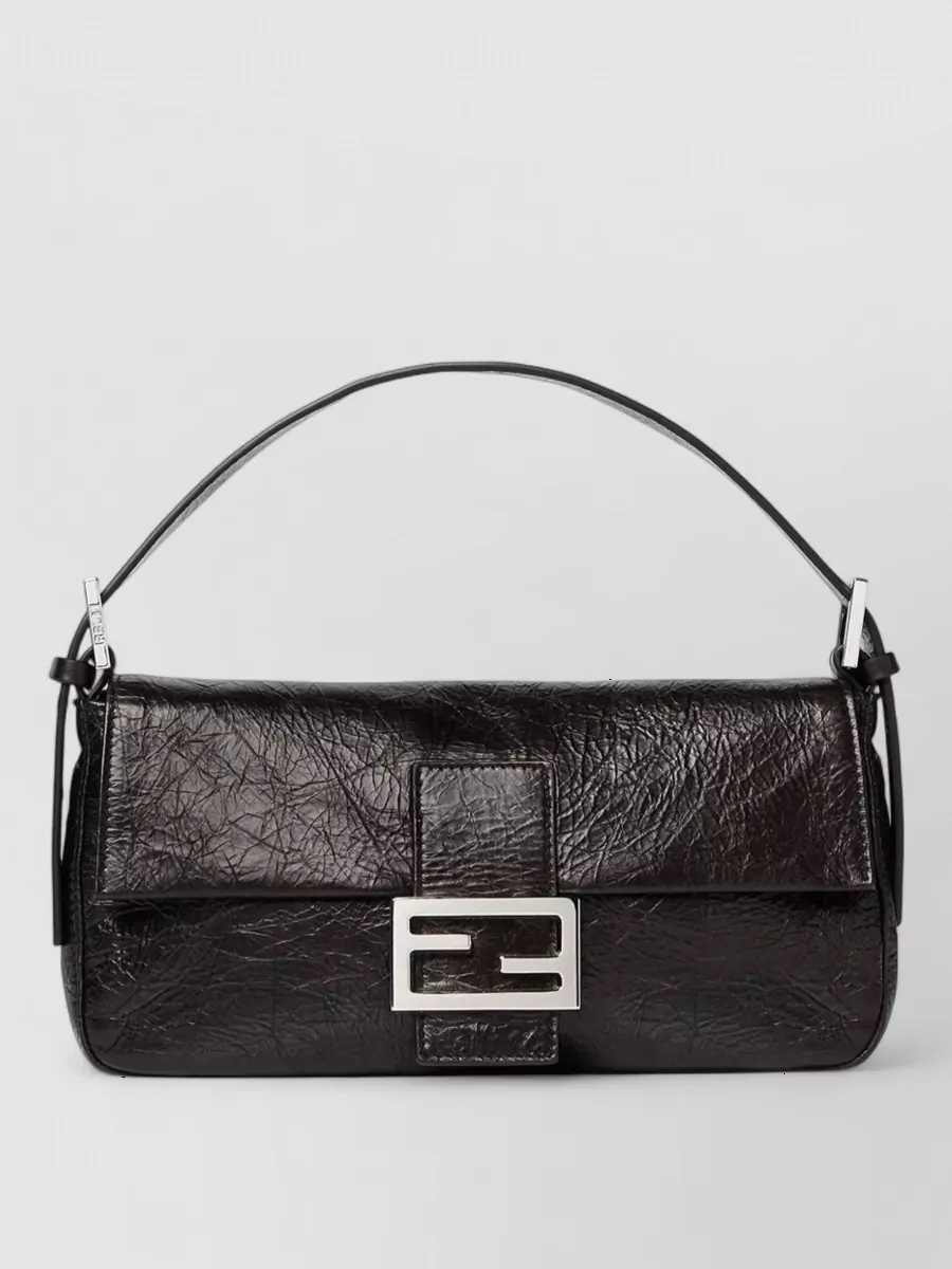 Fendi baguette calf leather clutch bag