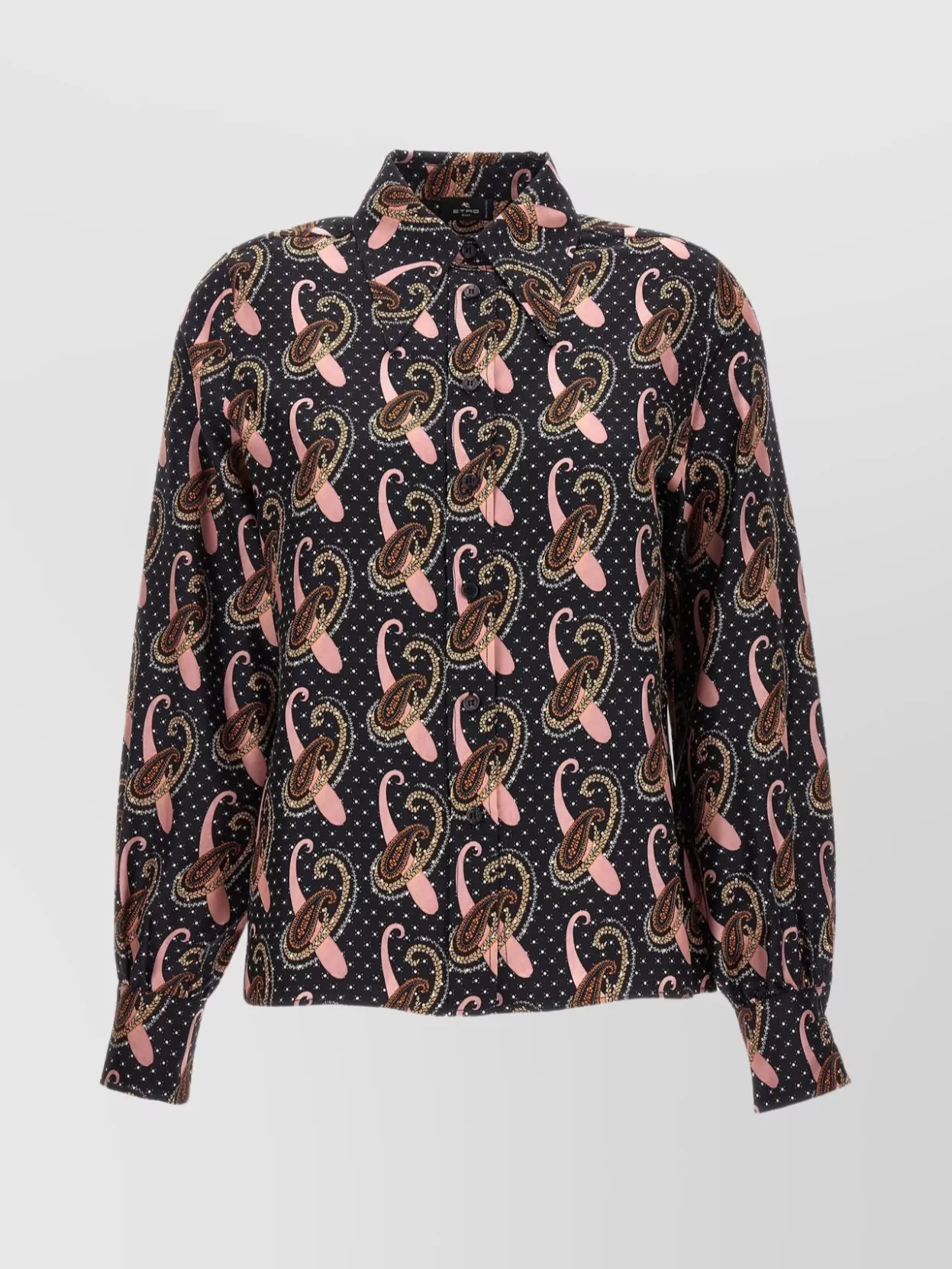 Etro Paisley Print Lightweight Collared Shirt In Gold
