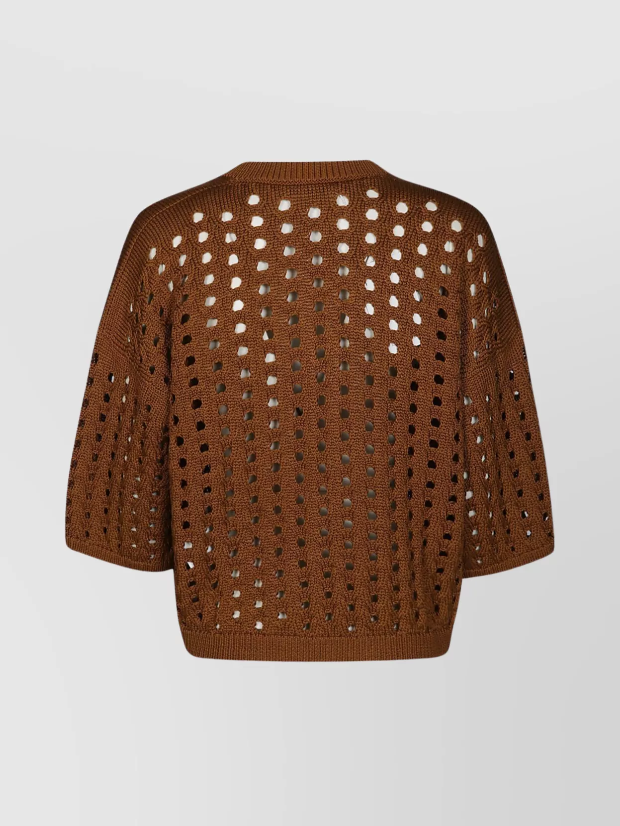 Max Mara Oversized V-neck Knit Sweater In Brown