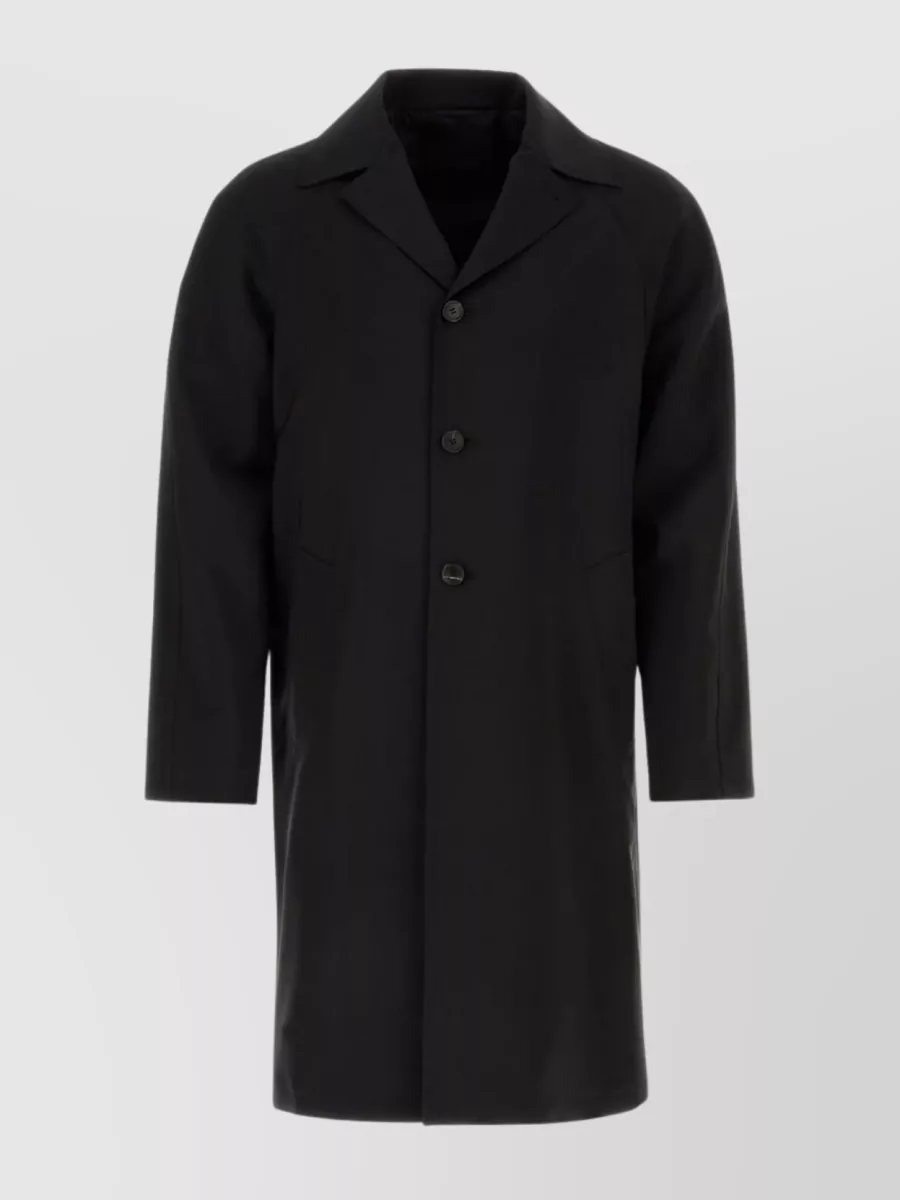 Shop Prada Sophisticated Wool Blend Coat In Black