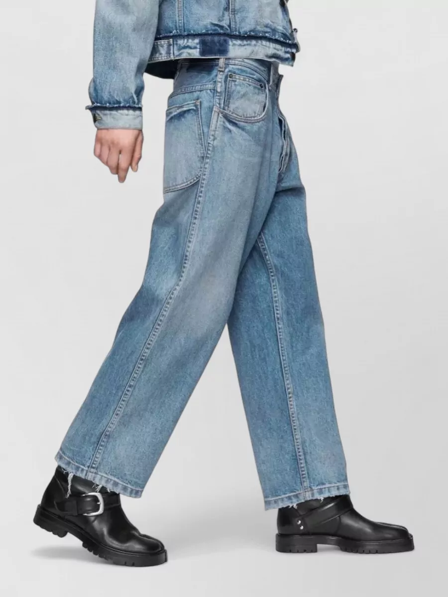 Maison Margiela Five Pocket Straight Leg Raw Hem Jeans