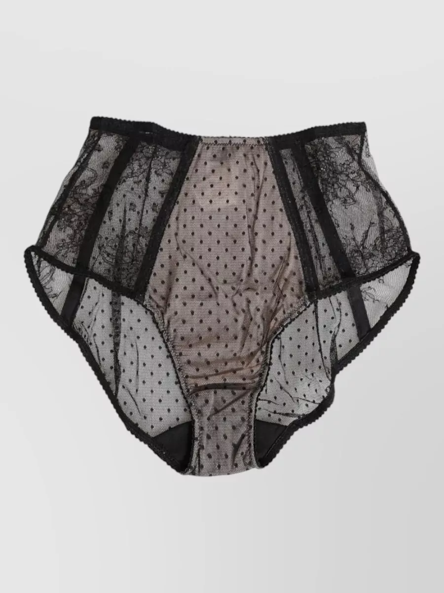 Dolce&Gabbana sheer polka dot lace high-waist briefs