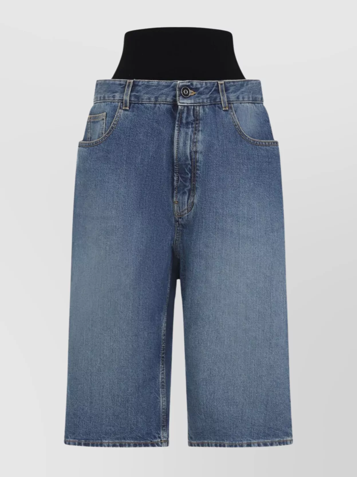 ALAÏA KNIT BAND HIGH WAIST WIDE LEG SHORTS
