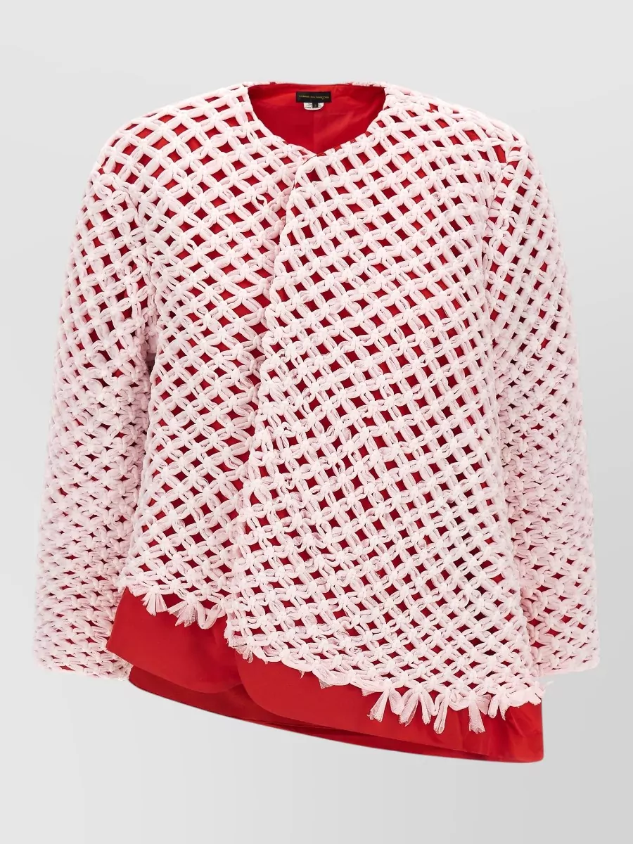 Comme des Garçons Asymmetric tulle single-breasted coat