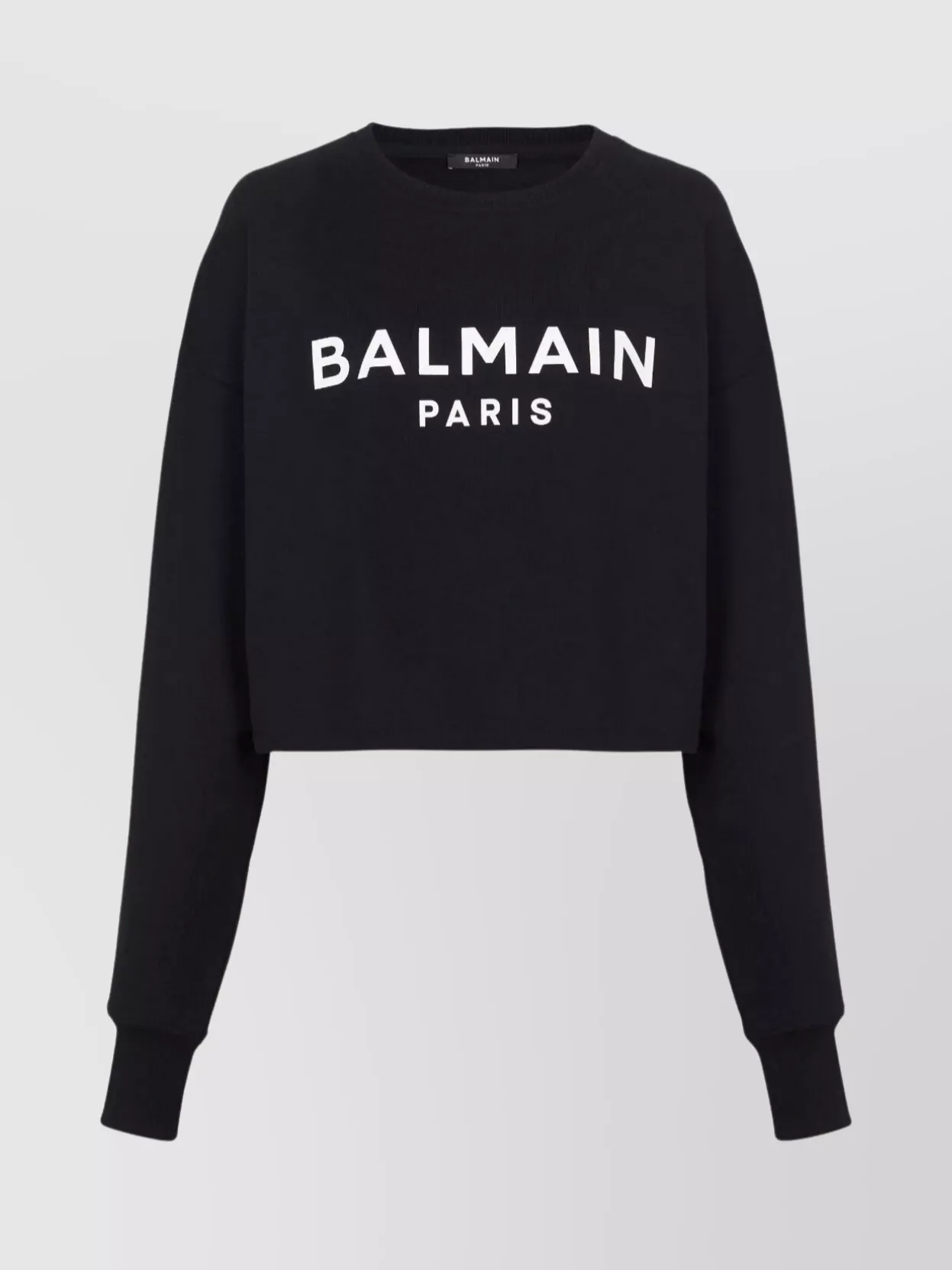 Shop Balmain Ribbed Logo Knit Sweater In Black