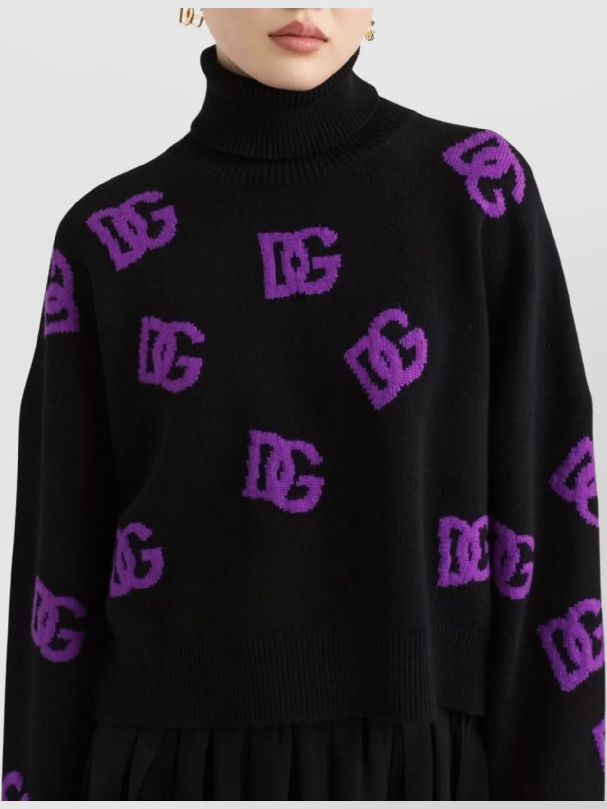 Dolce & Gabbana Wool Turtle Neck Jumper In Black