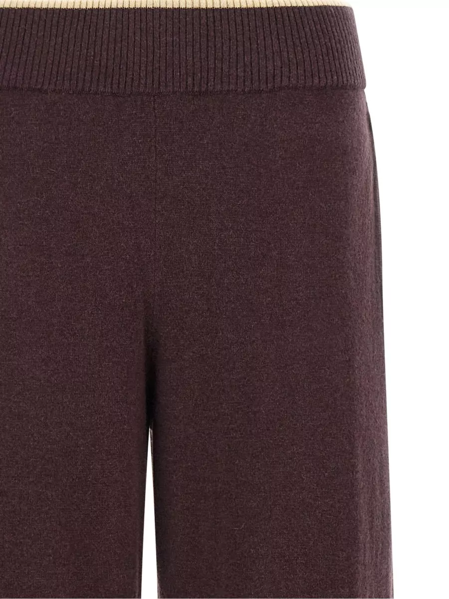 Pinko Cashmere-Blend Mélange Knit Wide-Leg Pants
