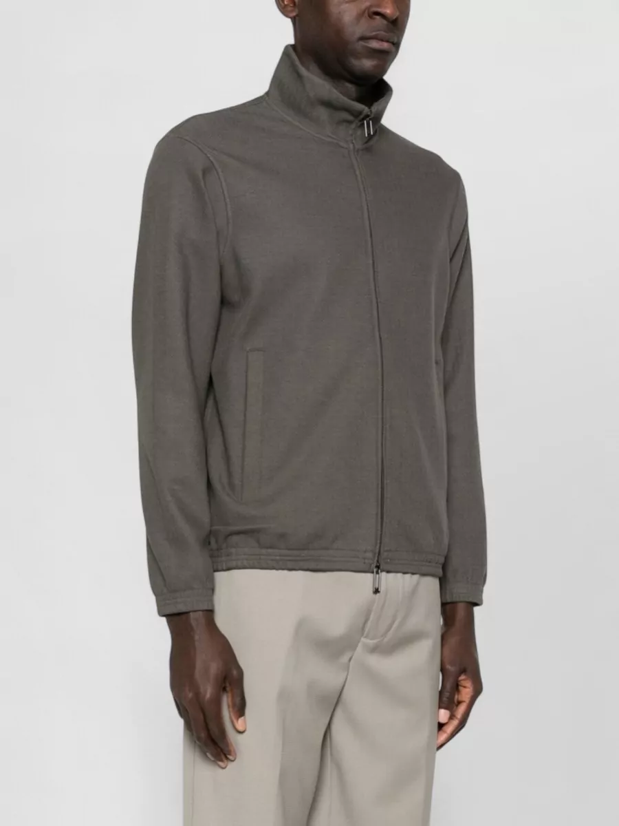 Emporio Armani Ribbed High Neck Lightweight Jacket
