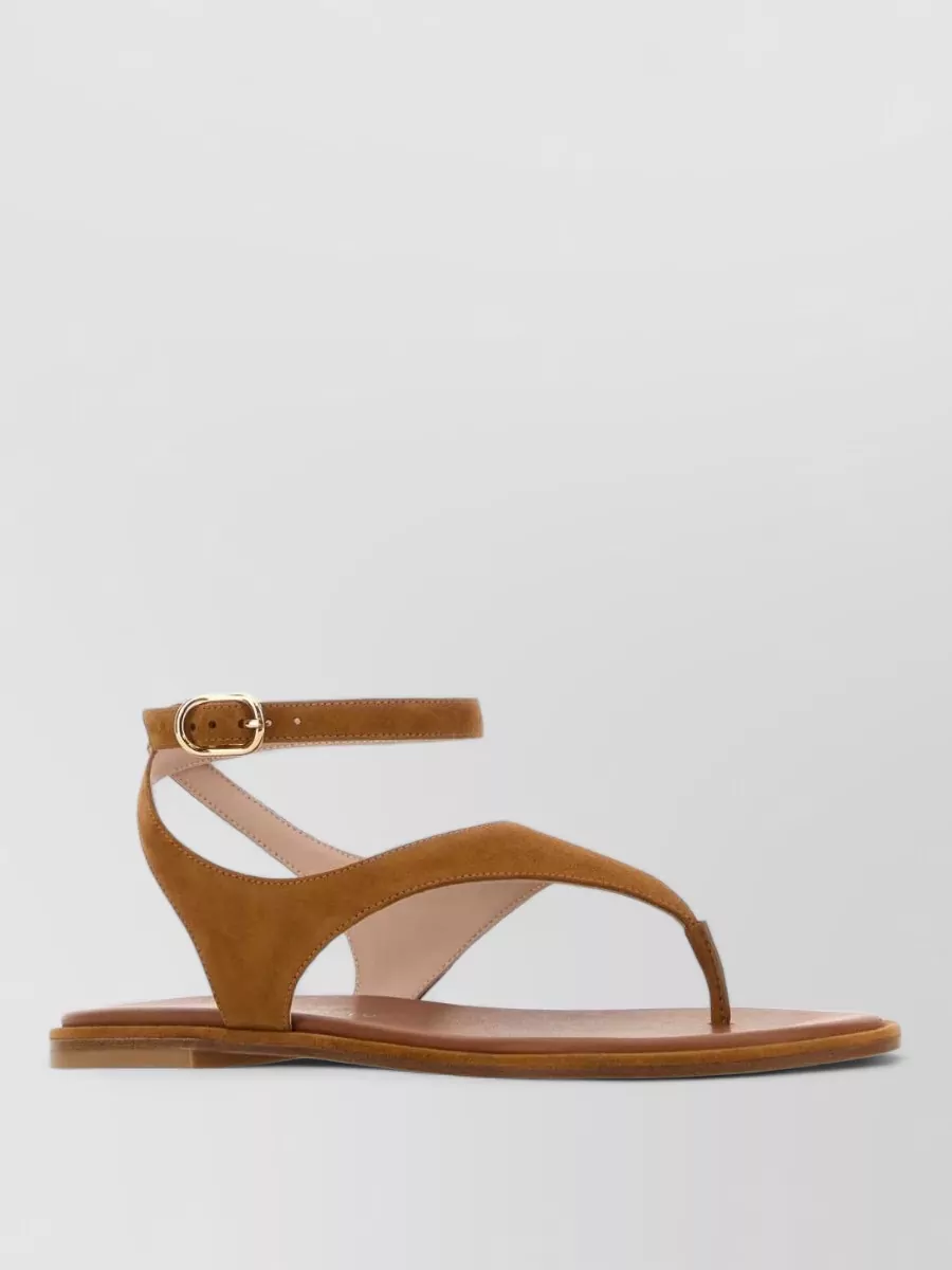 Stuart Weitzman suede leather thong sandals