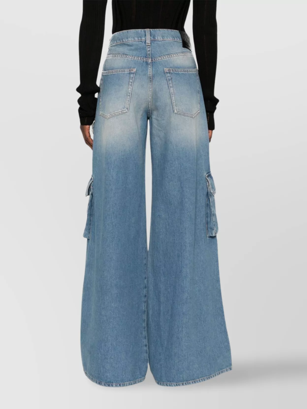 Off-white Light Blue Logo-embroidered Cargo Jeans