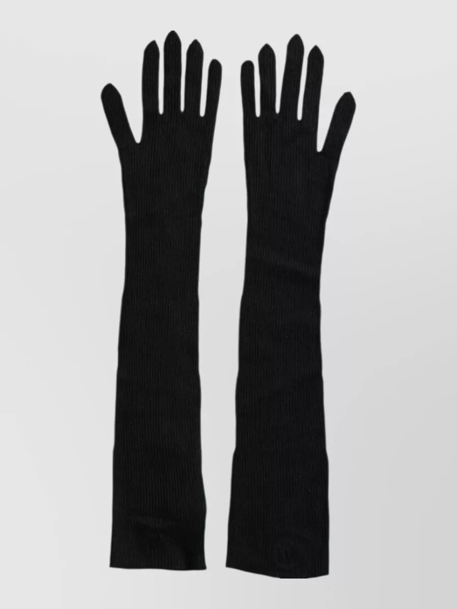 Dolce&Gabbana cashmere ribbed elbow-length gloves