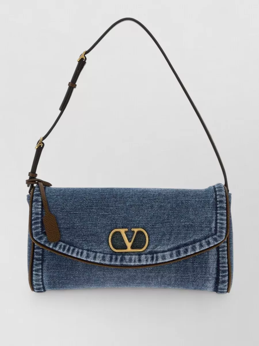 Valentino Garavani de vain denim clutch bag