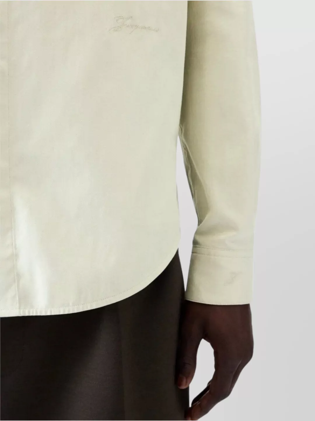 Jacquemus Simon Green Shirt With Logo Lettering On The Front In Cotton Man In Green
