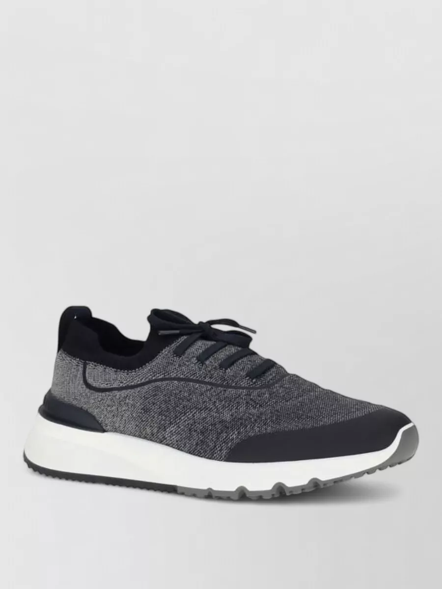 Brunello Cucinelli knit lace-up low-top sneakers