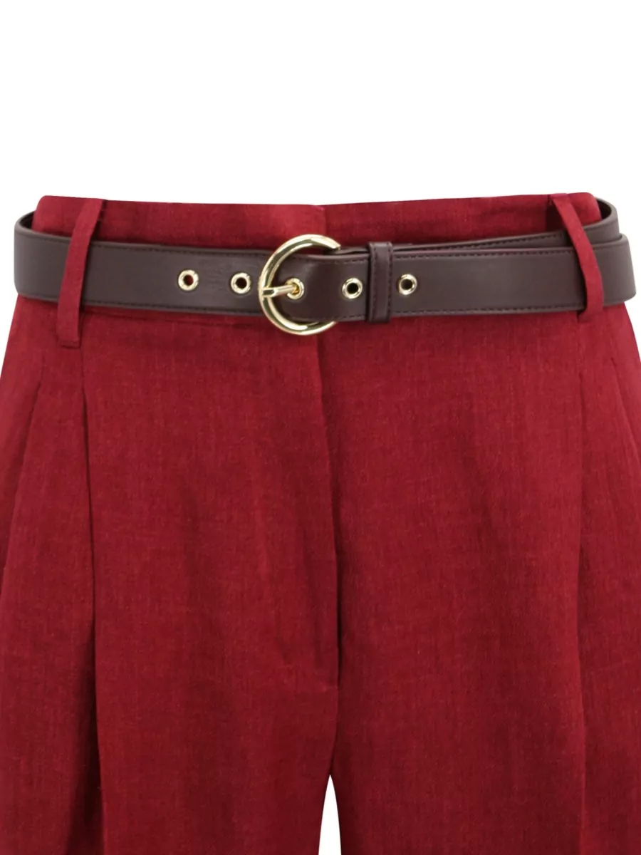S Max Mara Linen Pleated High-Rise Tapered Trousers