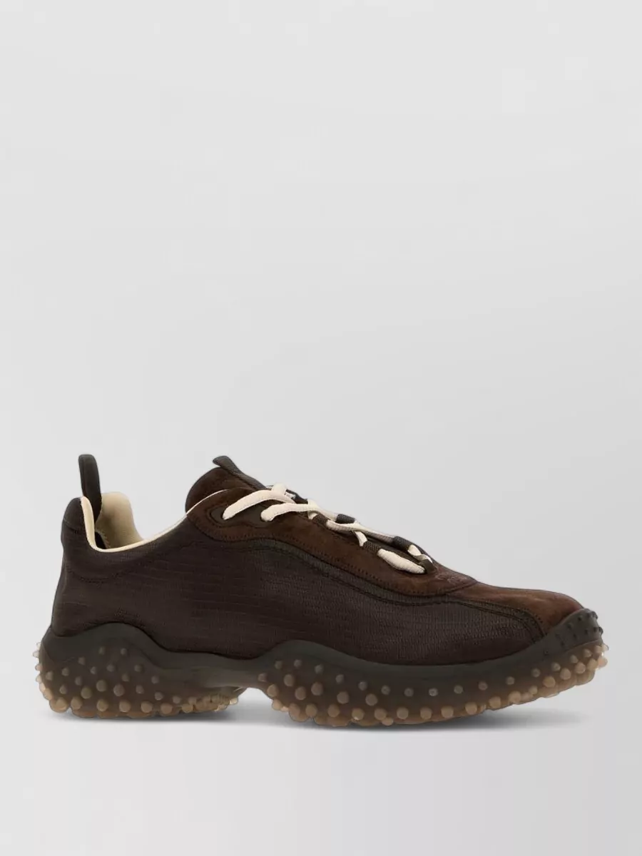 Miu Miu leather and fabric low-top sneakers