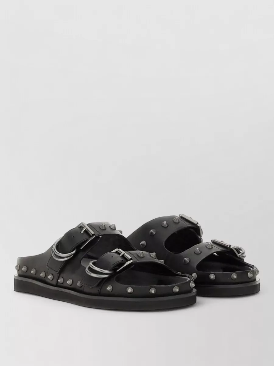 Ash Leather Slides