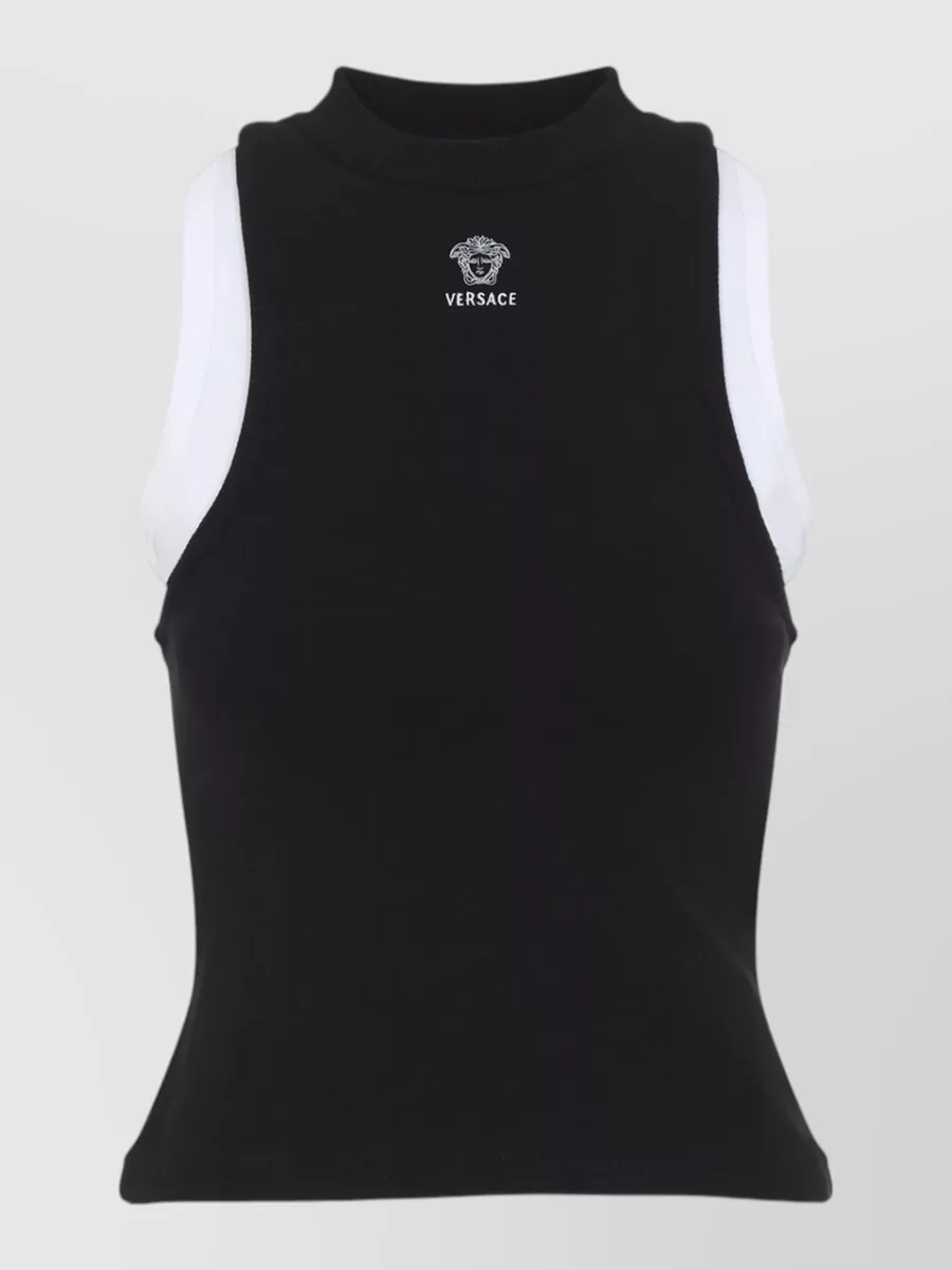 Versace Ribbed Slim-Fit Racerback Tank Top