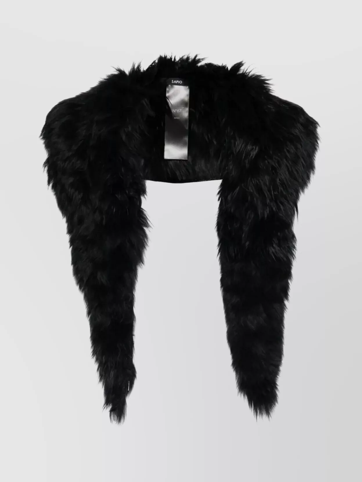 Sapio Soft Faux Fur Long Scarf Accessory In Black