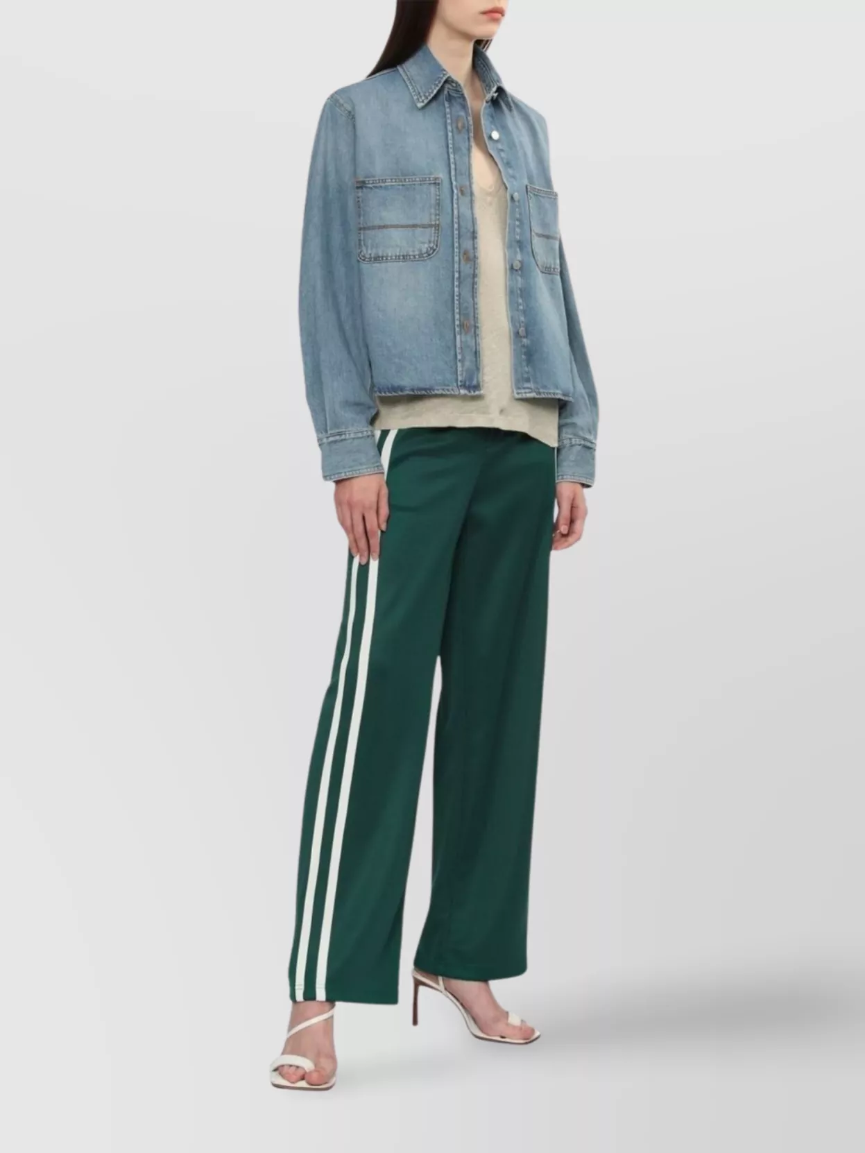 Haikure Denim Shirt With Chest Pockets And Collar