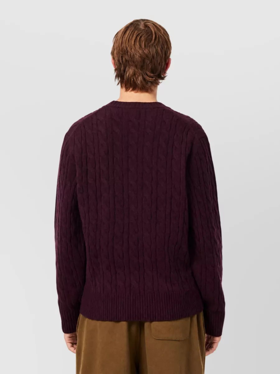 Lacoste Cable-Knit Wool Crew-Neck Jumper