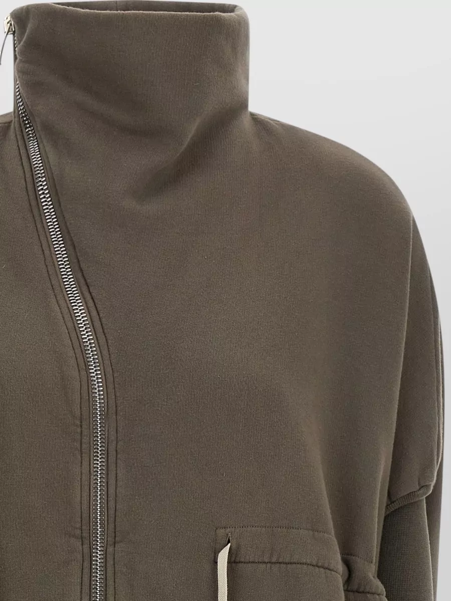 Rick Owens Drkshdw Cotton Asymmetric Zip Sweatshirt Jacket