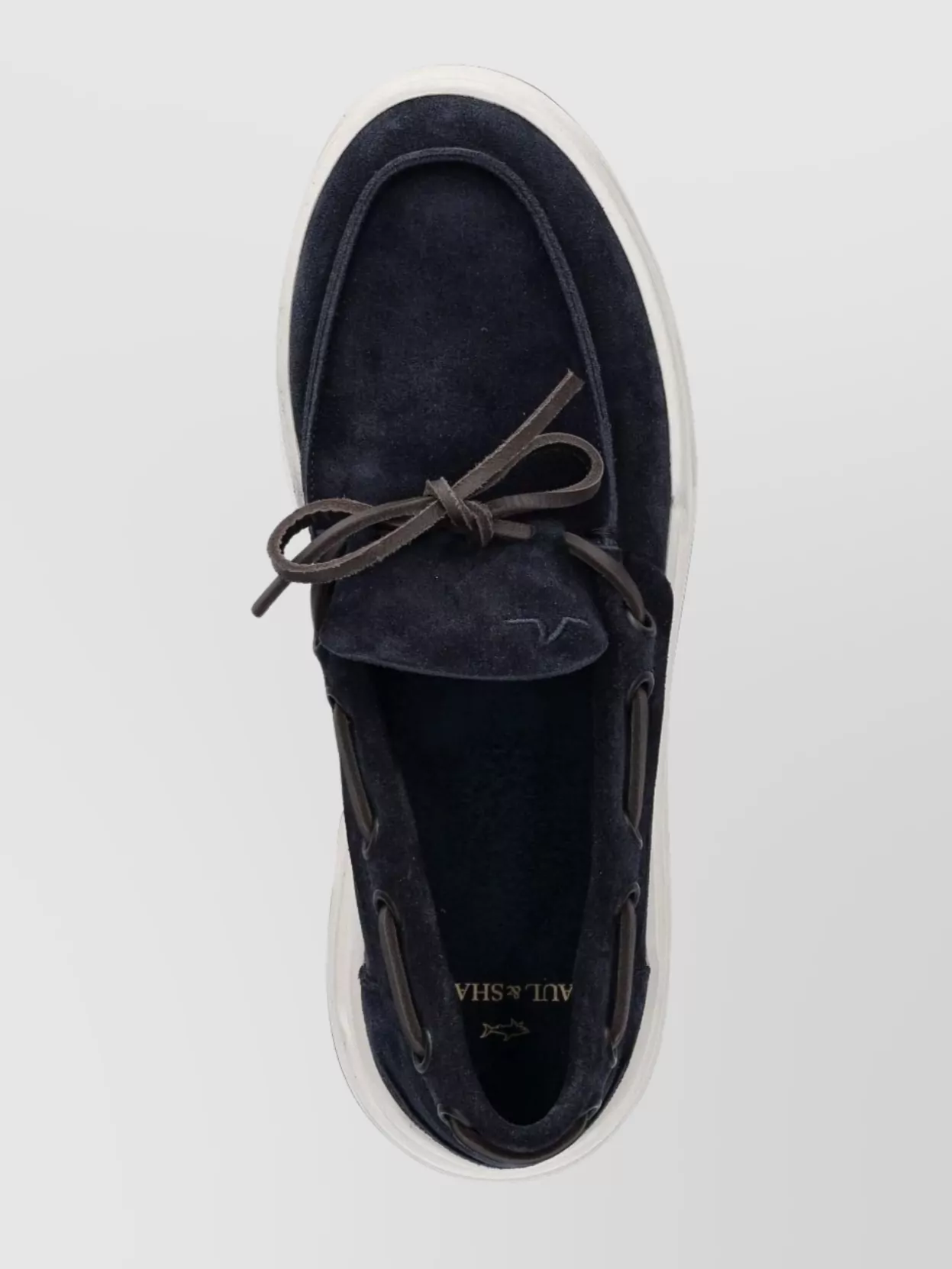 Paul & Shark Suede Boat Moccasin Metal Eyelet Detail