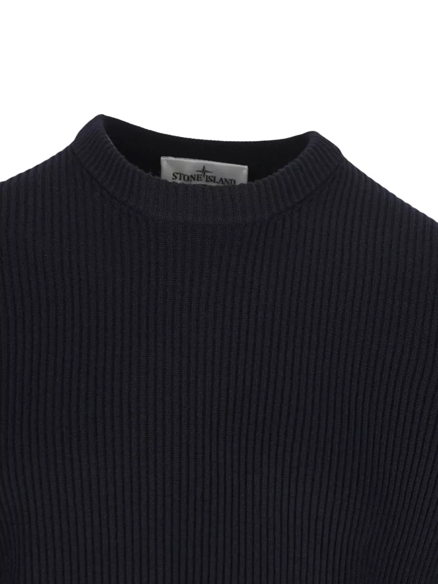 Stone Island Virgin Wool Ribbed Regular-Fit Crewneck Sweater