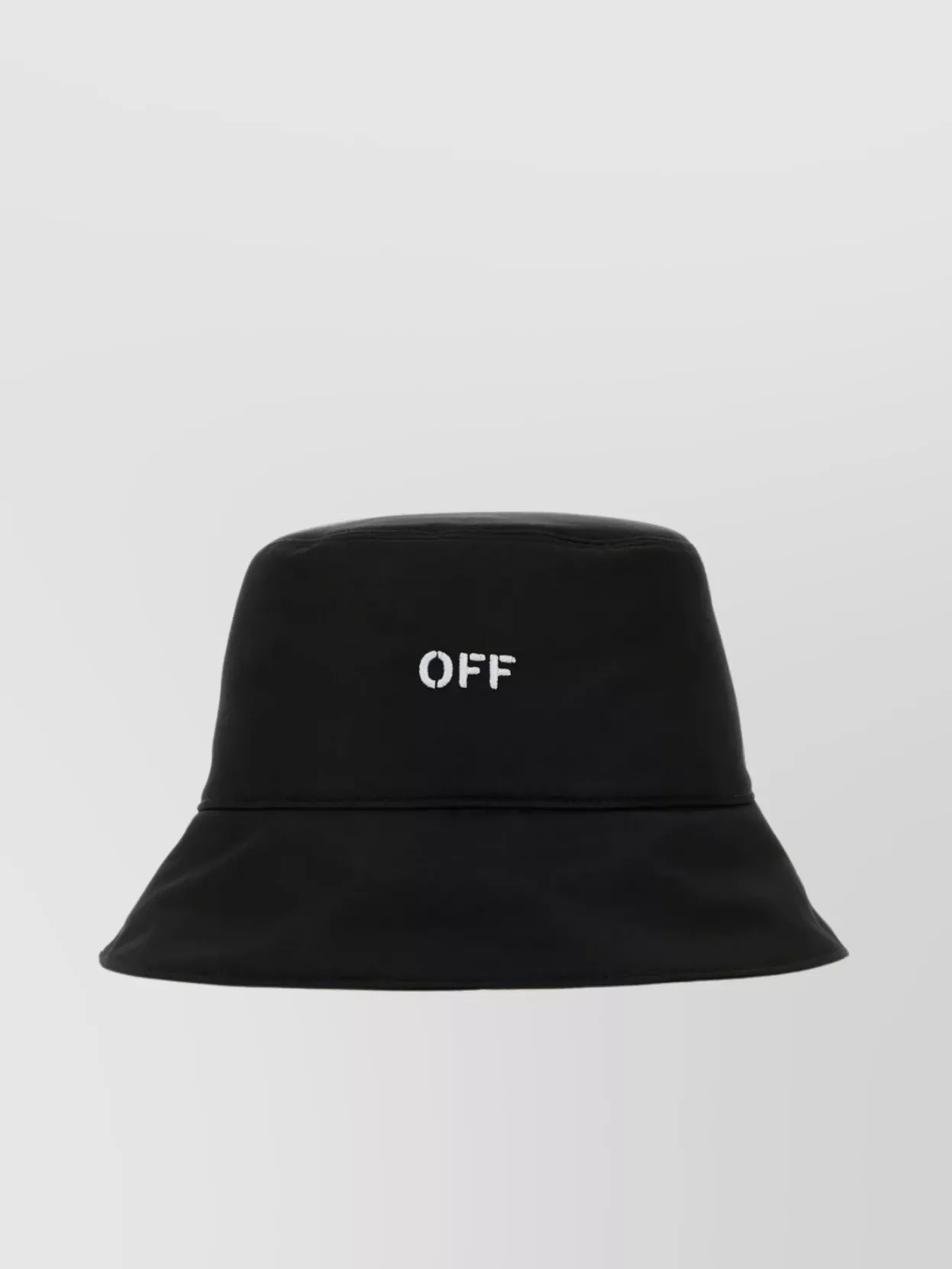 Shop Off-white Polyester Bucket Hat With Wide Brim And Contrasting Arrow Embroidery In Black