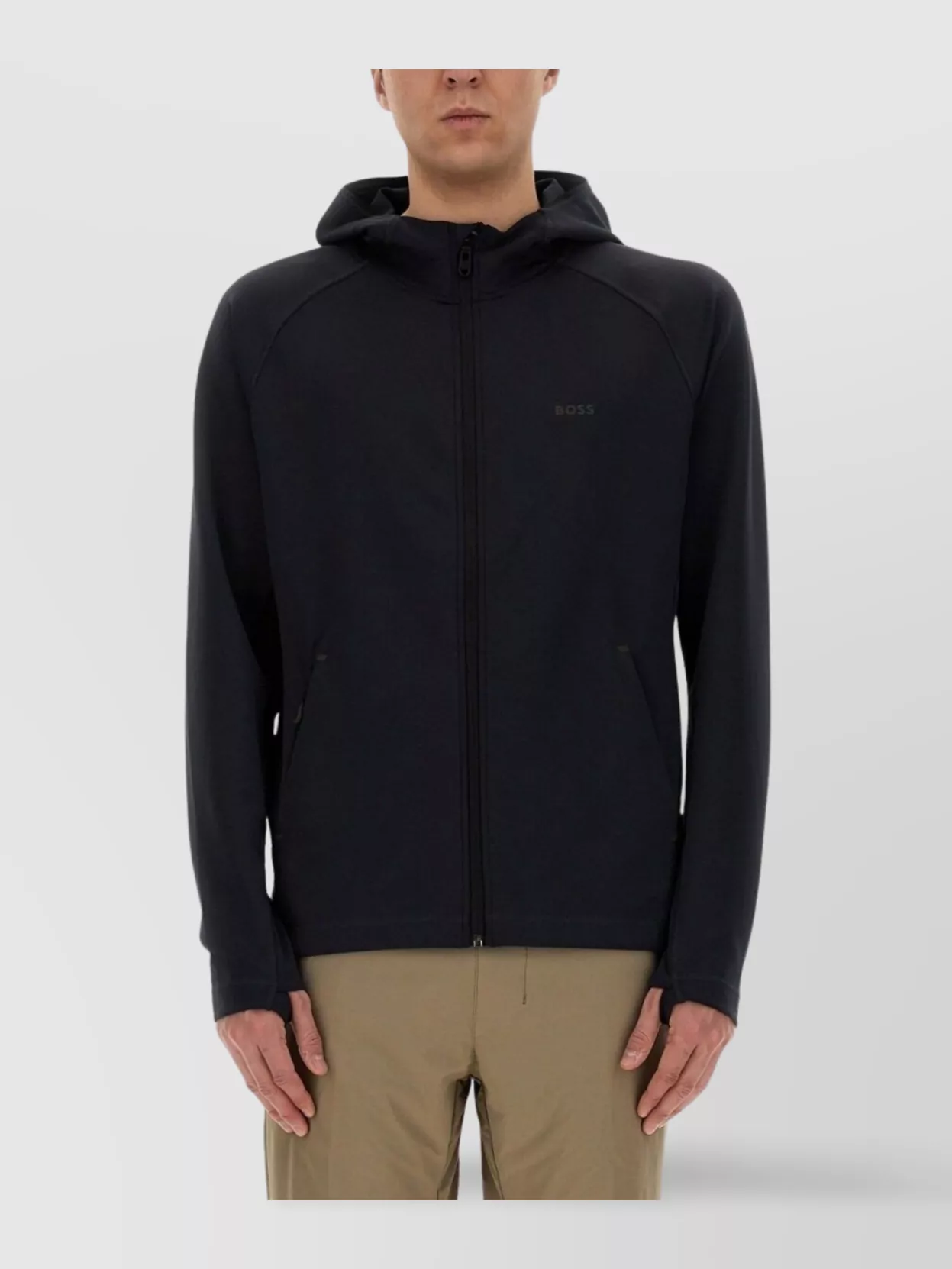 HUGO BOSS HOODED SWEATER WITH LONG SLEEVES AND SIDE POCKETS