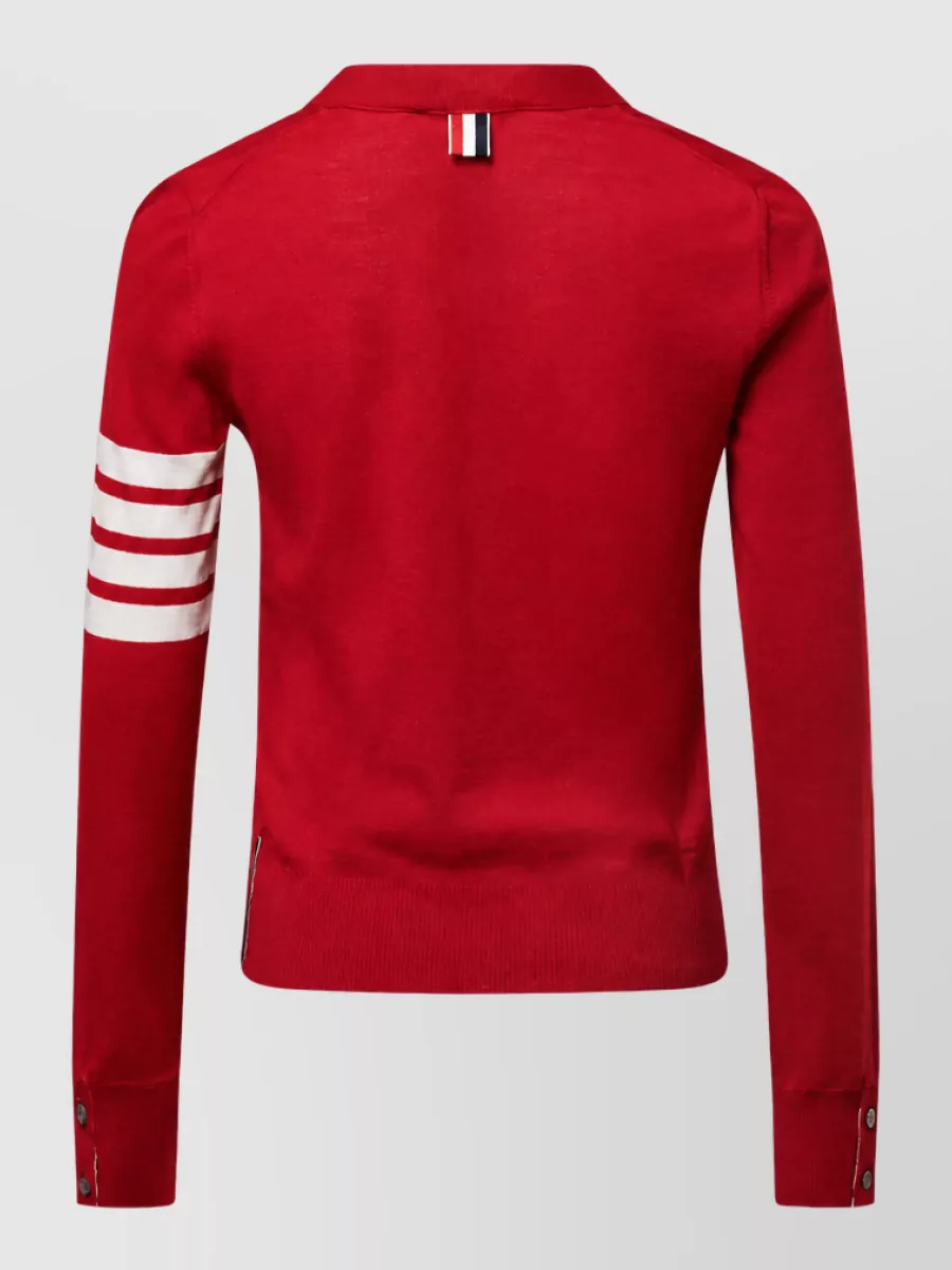 Thom Browne Fine-Knit Relaxed-Fit V-Neck Cardigan