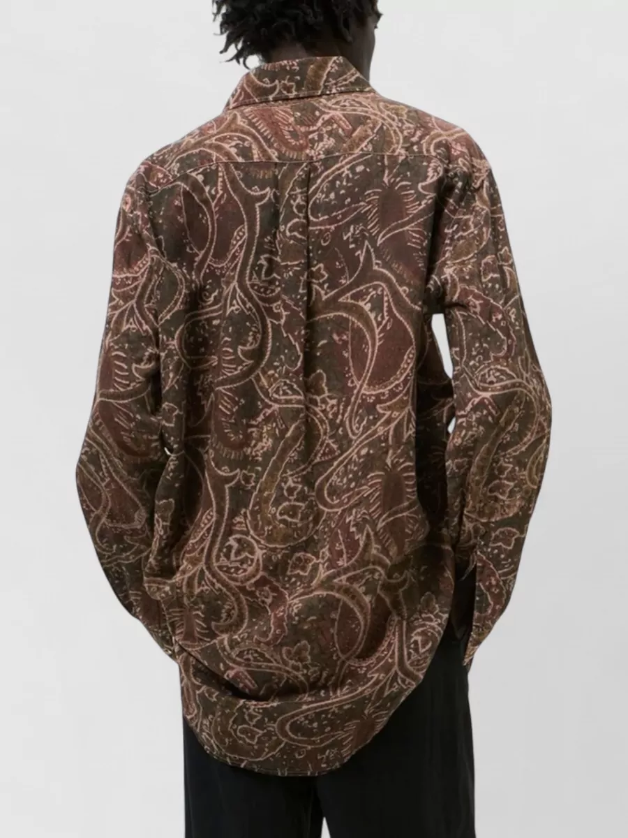 Our Legacy Paisley Snake Print Longline Shirt Pocket