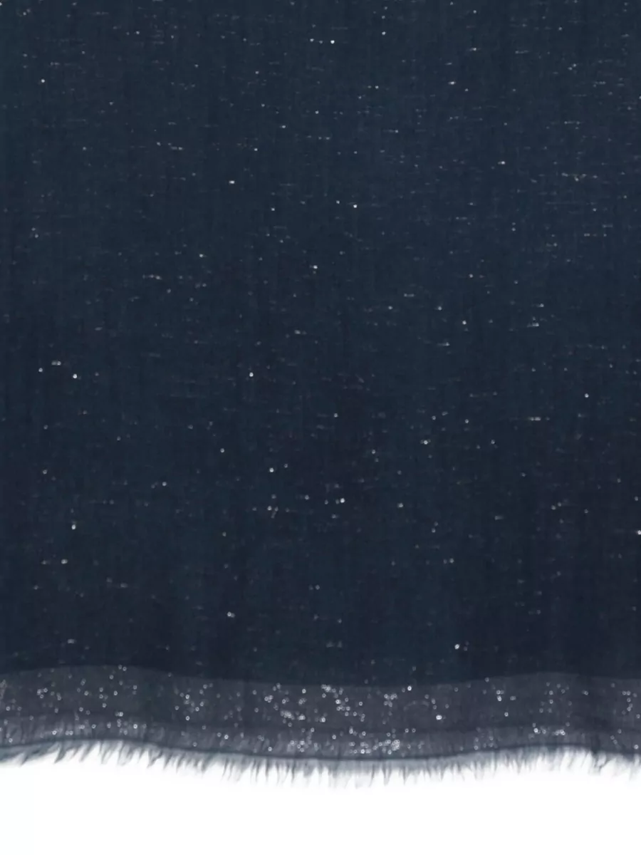 Faliero Sarti Glitter-Effect Frayed Cashmere Scarf