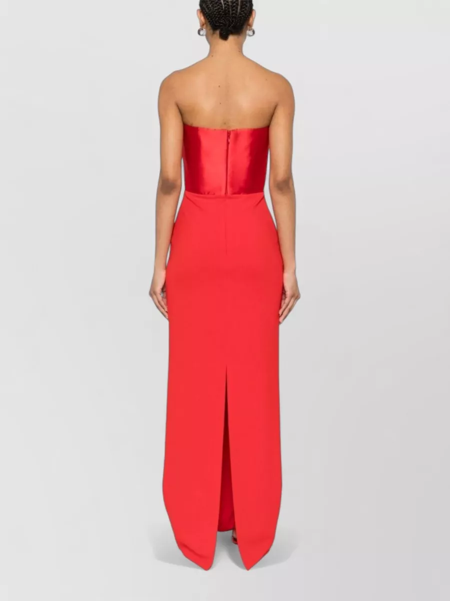 Solace London Sleeveless Straight Neck Pleated Maxi Dress