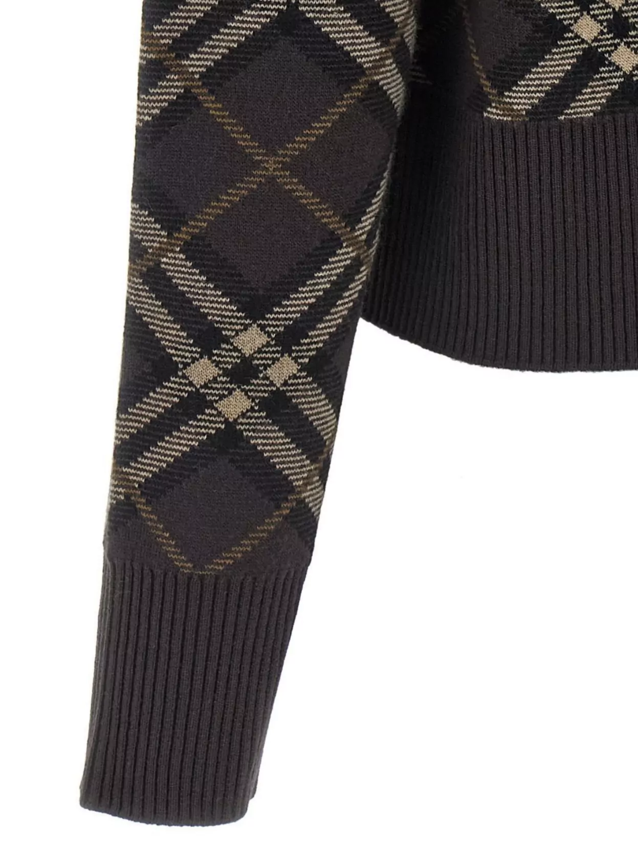 Burberry Ribbed Cuff Long Sleeve Knit Cardigan