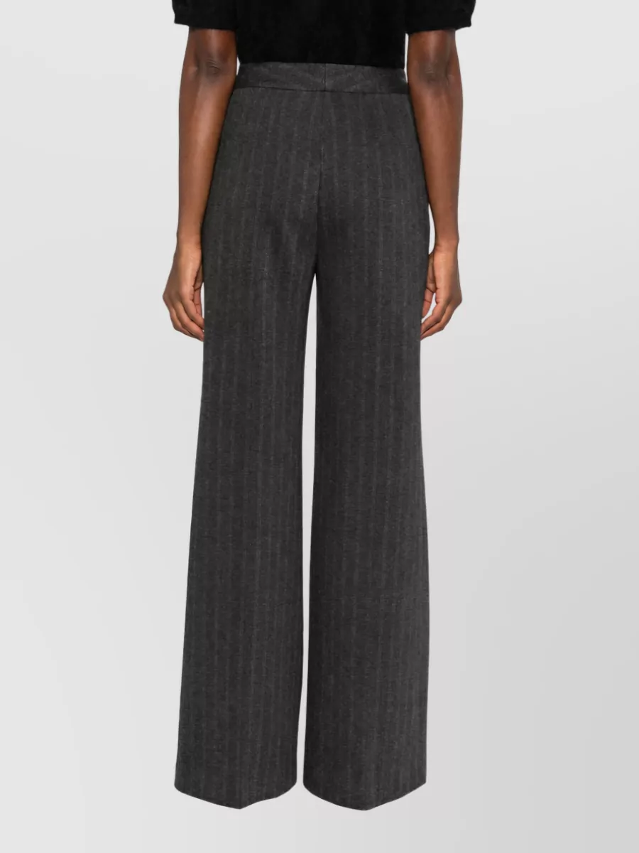 Via Masini 80 Pinstripe Wide-Leg Trousers