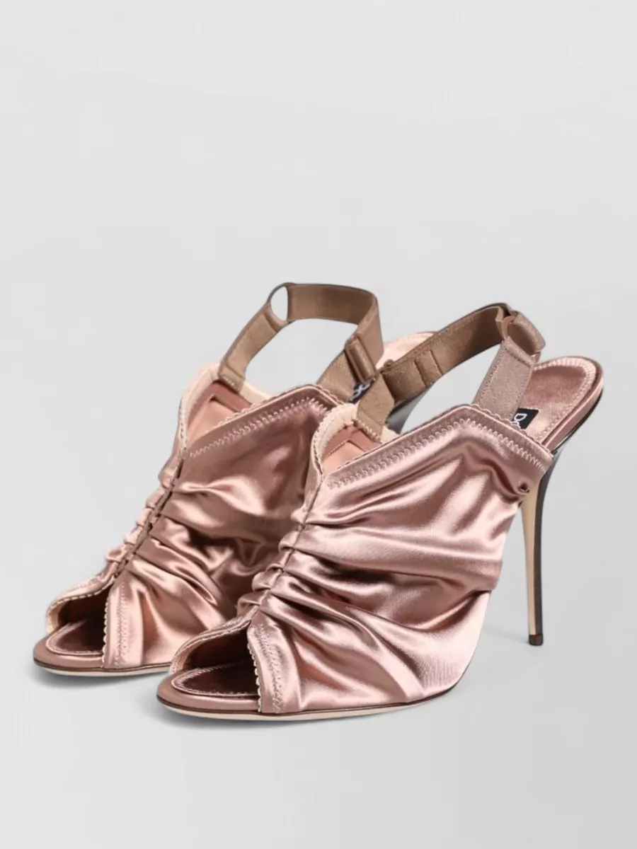 Dolce&Gabbana Satin Ruched Slingback Sandals