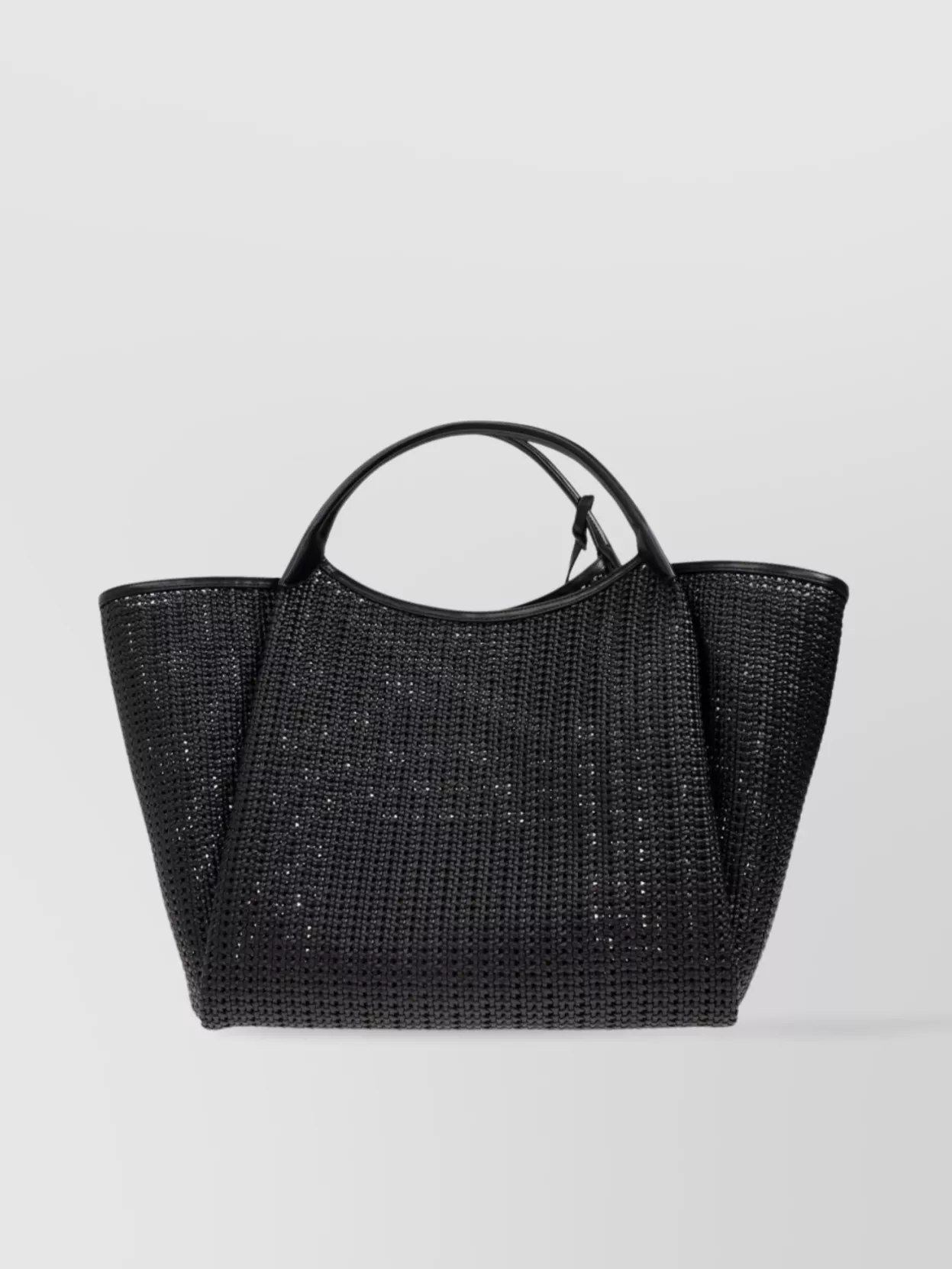 Emporio Armani Intertwined Dual Handle Woven Texture Tote