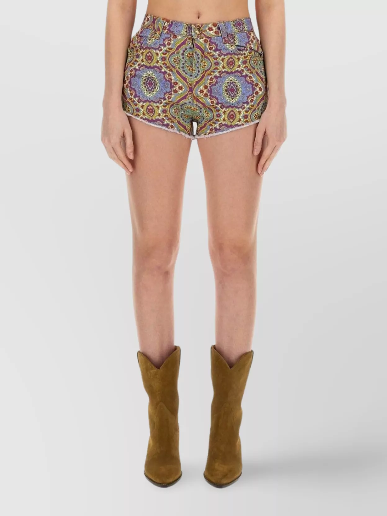 ETRO PATTERNED SHORTS WITH POCKETS AND BELT LOOPS