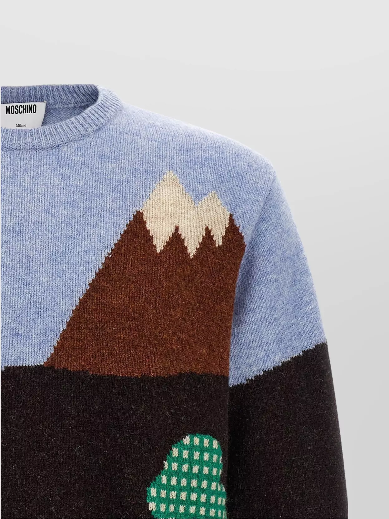 Moschino Wool Crew Neck Sweater With Graphic Design