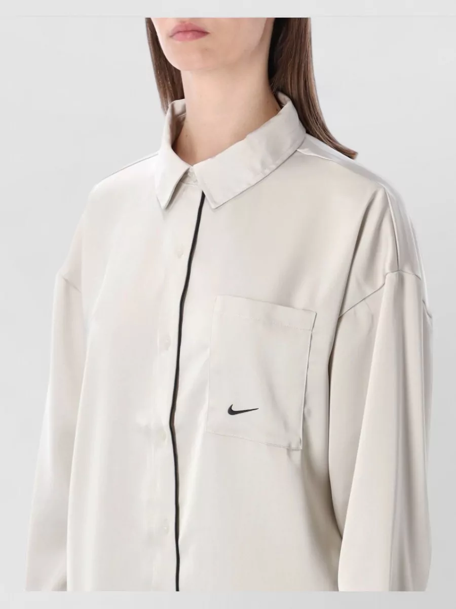 Nike Relaxed Satin Pijama Shirt Longline Design