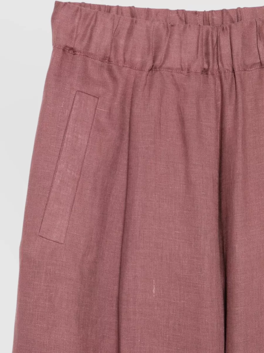 Semicouture Linen Wide-Leg Trousers