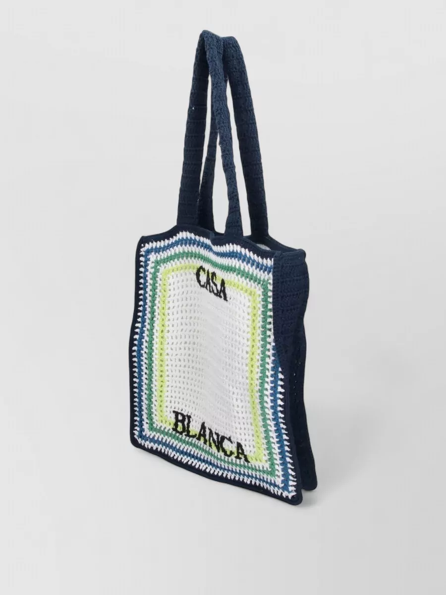 Casablanca Striped Cotton Shoulder Bag